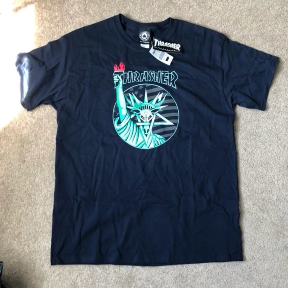 Navy Blue Thrasher Tee